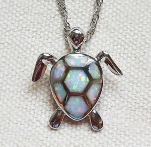 Collier Ocean Dream Gaïa · Tortue irisée effet opale