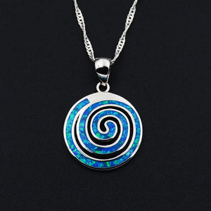 Collier Ocean Dream Nautia · Spirale bleue effet opale