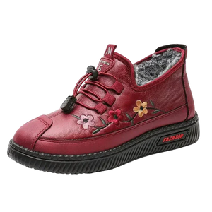 Baskets d'hiver brodées fleurs - Chaudes et confortables - chaussures de sport, sneakers GoHappy