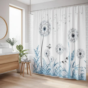Rideau Douche Moderne Floral Polyester 11 Tailles + Crochets - rideau de douche GoHappy
