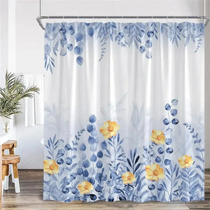 Rideau Douche Moderne Floral Polyester 11 Tailles + Crochets - rideau de douche GoHappy