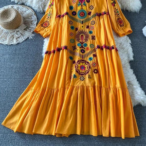 Robe d'Été Brodée Élégance Bohème - Robes GoHappy