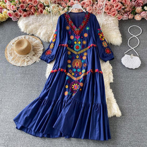 Robe d'Été Brodée Élégance Bohème - Robes GoHappy