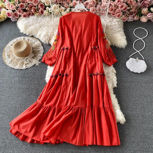 Robe d'Été Brodée Élégance Bohème - Robes GoHappy