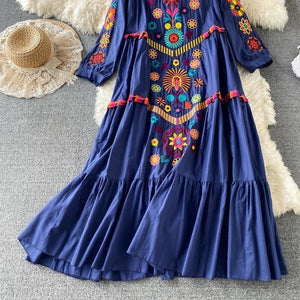 Robe d'Été Brodée Élégance Bohème - Robes GoHappy