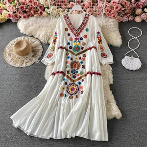 Robe d'Été Brodée Élégance Bohème - Robes GoHappy