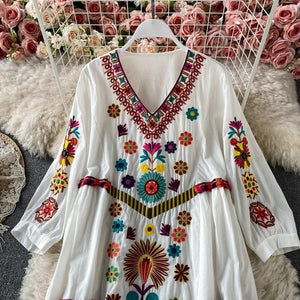 Robe d'Été Brodée Élégance Bohème - Robes GoHappy