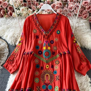 Robe d'Été Brodée Élégance Bohème - Robes GoHappy