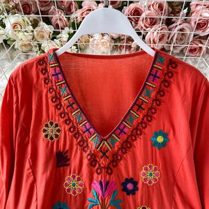 Robe d'Été Brodée Élégance Bohème - Robes GoHappy