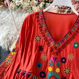 Robe d'Été Brodée Élégance Bohème - Robes GoHappy