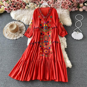 Robe d'Été Brodée Élégance Bohème - Robes GoHappy