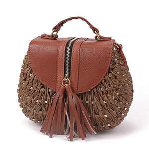 Sac à main Cuir et Paille Ecologia - Sacs GoHappy