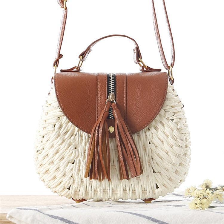 Sac à main Cuir et Paille Ecologia - Sacs GoHappy