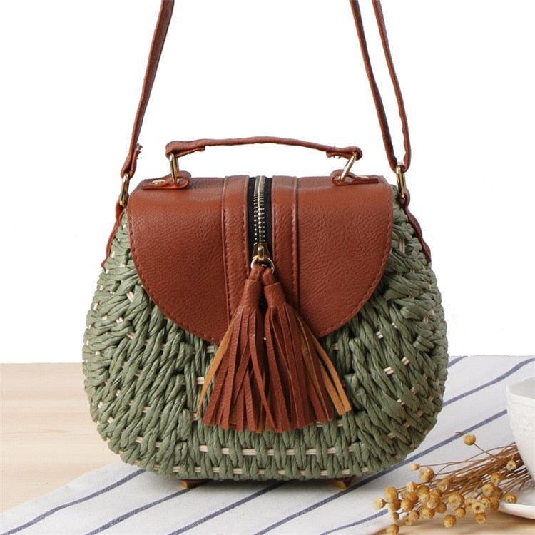 Sac à main Cuir et Paille Ecologia - Sacs GoHappy