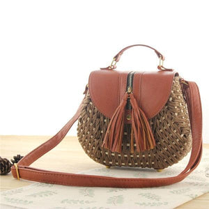 Sac à main Cuir et Paille Ecologia - Sacs GoHappy