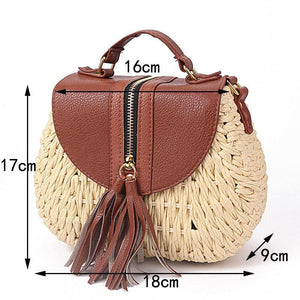 Sac à main Cuir et Paille Ecologia - Sacs GoHappy