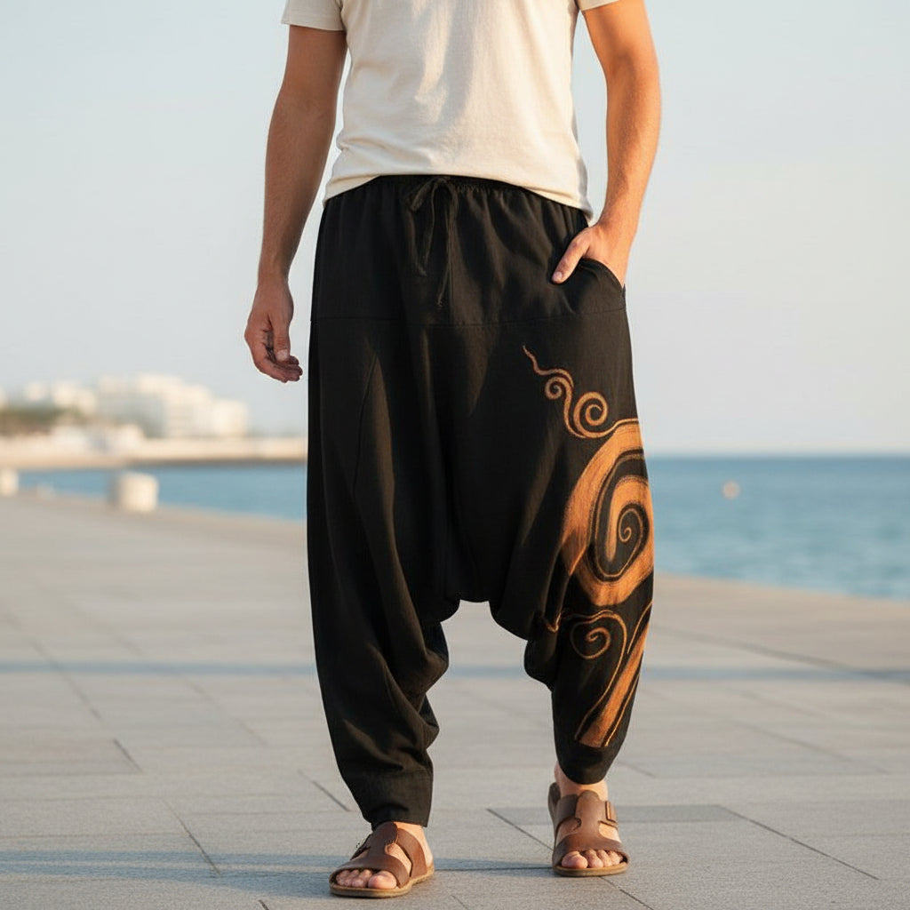 Sarouel Pantalon coton ultra-large - Pantalons de jogging GoHappy