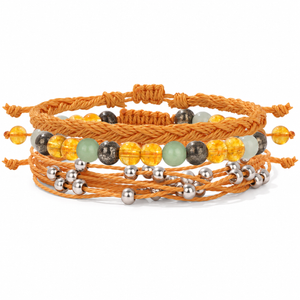 Terra Nova Miel Doré bracelet multirang tressé avec perles