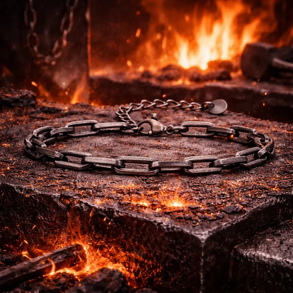 Bracelet Homme Maillons Épais Acier Street Style Gris Argenté Rock - bracelets métal homme GoHappy