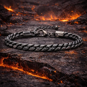 Bracelet Homme Maillons Épais Acier Street Style Gris Argenté Rock - bracelets métal homme GoHappy