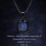 Collier Acier Pierre Naturelle Pendentif Tendance