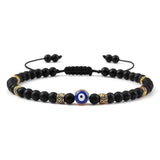 Bracelet de Perles d'Obsidienne Mauvais Œil - Bijoux GoHappy