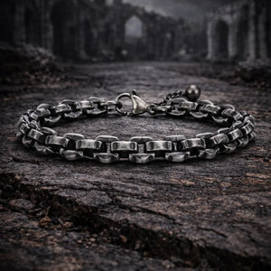 Bracelet Homme Maillons Épais Acier Street Style Gris Argenté Rock - bracelets métal homme GoHappy