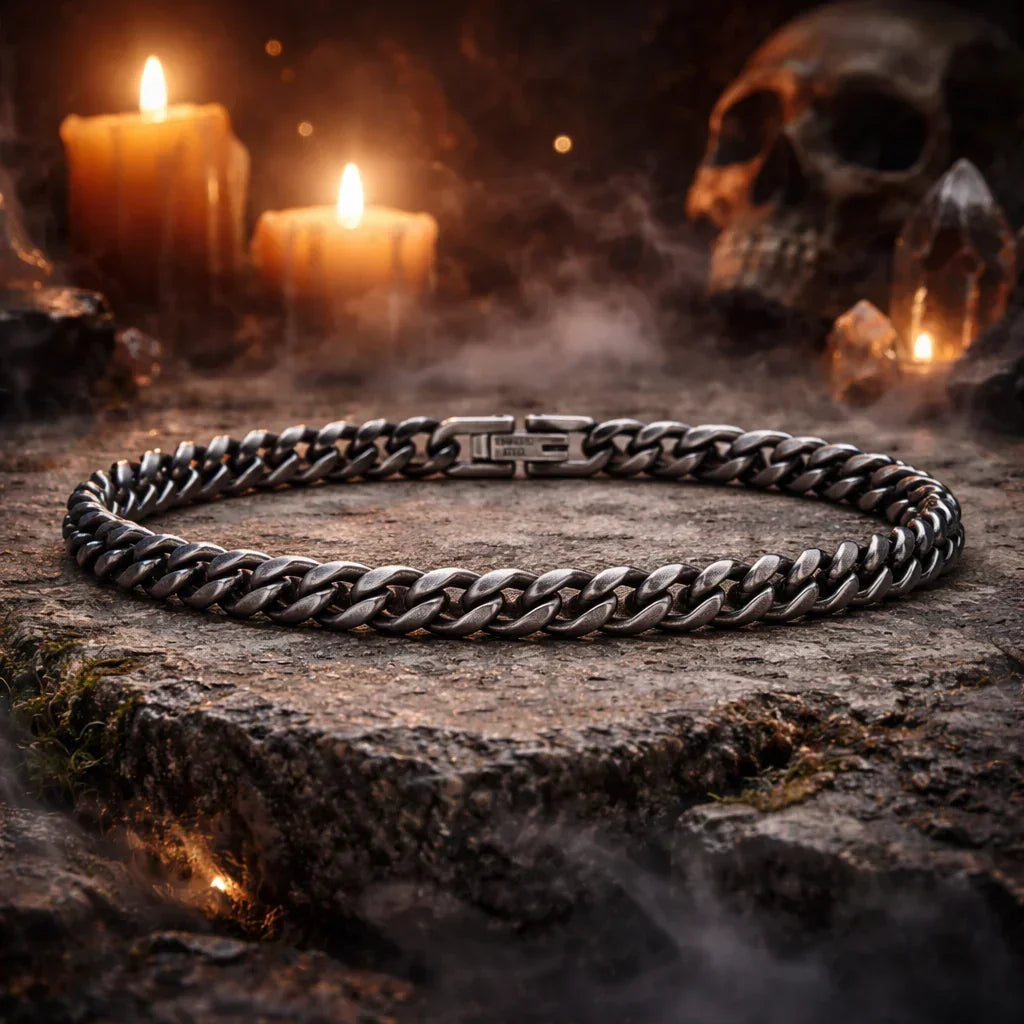 Bracelet Homme Maillons Épais Acier Street Style Gris Argenté Rock - bracelets métal homme GoHappy