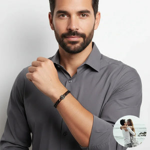 Bracelet Photo Gravé Projection Personnalisable - bracelets personnalisés GoHappy