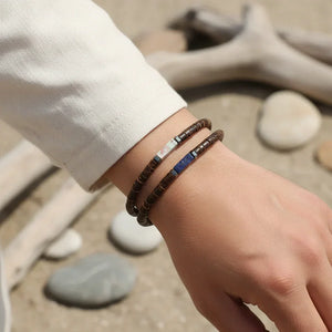 Coconut Coast bracelet homme perles coco et pierres naturelles - GoHappy
