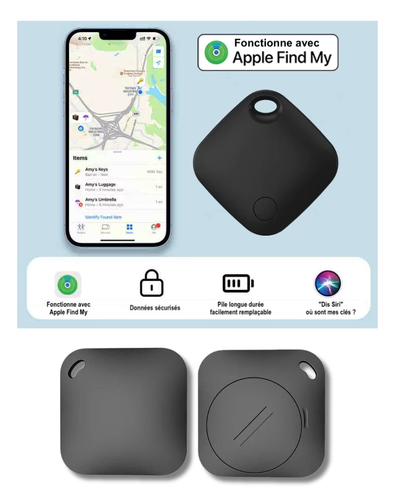 Carte Tracker GPS Rechargeable - Suivi Intelligent pour Portefeuilles et Objets de Valeur