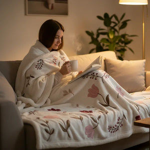 Couverture Polaire Flanelle Épaisse Hiver Chaude Motifs Floraux - Couverture Polaire GoHappy