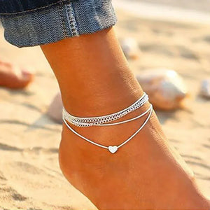 Bracelets Cheville Anklets Sweet Chainette Doré Argenté - bracelet cheville GoHappy