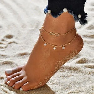 Bracelets Cheville Anklets Sweet Chainette Doré Argenté - bracelet cheville GoHappy