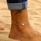 Bracelets Cheville Anklets Sweet Chainette Doré Argenté - bracelet cheville GoHappy