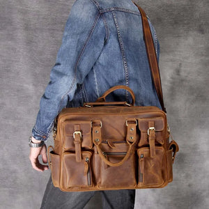 sac messager homme cuir vintage marron vintage style voyage GoHappy.fr