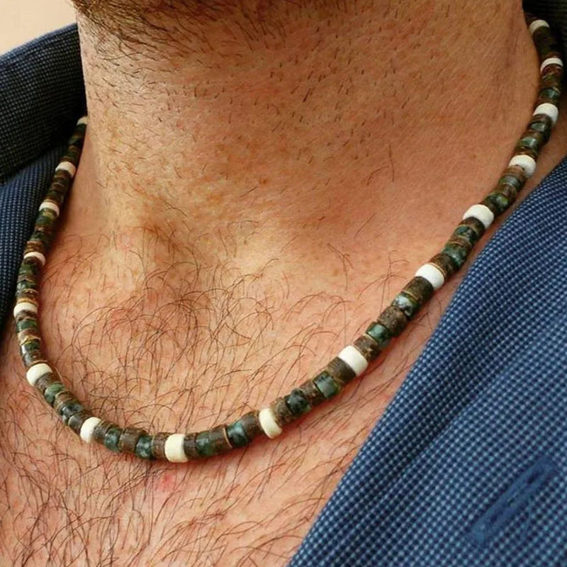 Collier homme perles esprit libre – Goa