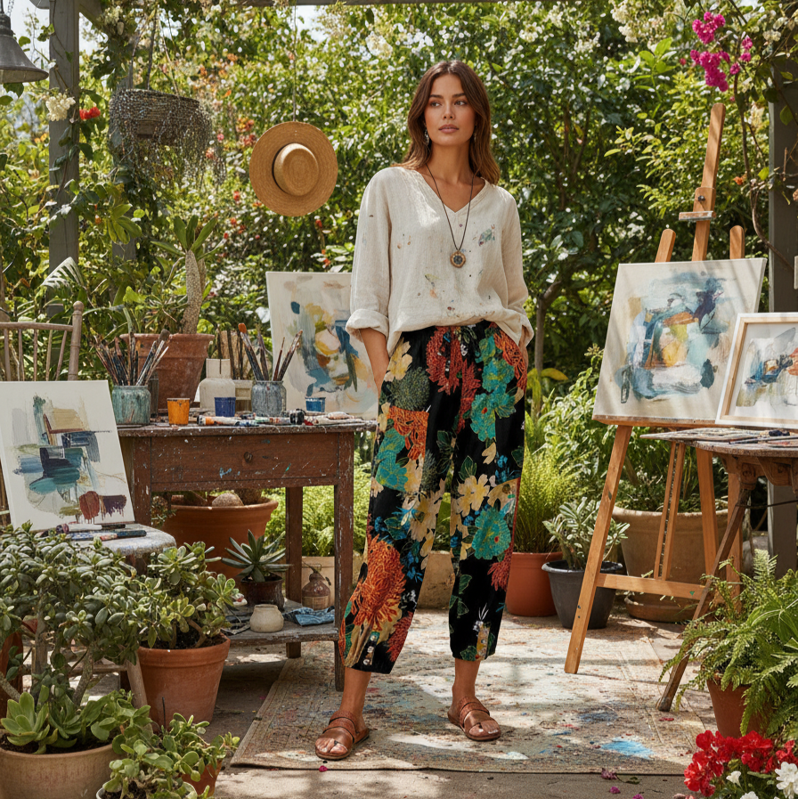 Pantalon Large de detente de type Sarouel coloré RELAX  idéal pour la pratique mediation yoga et flaner chez soi