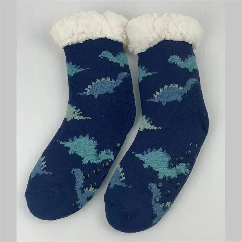 Chaussettes Douillettes Noël Femme Ado Fourrées Antidérapantes