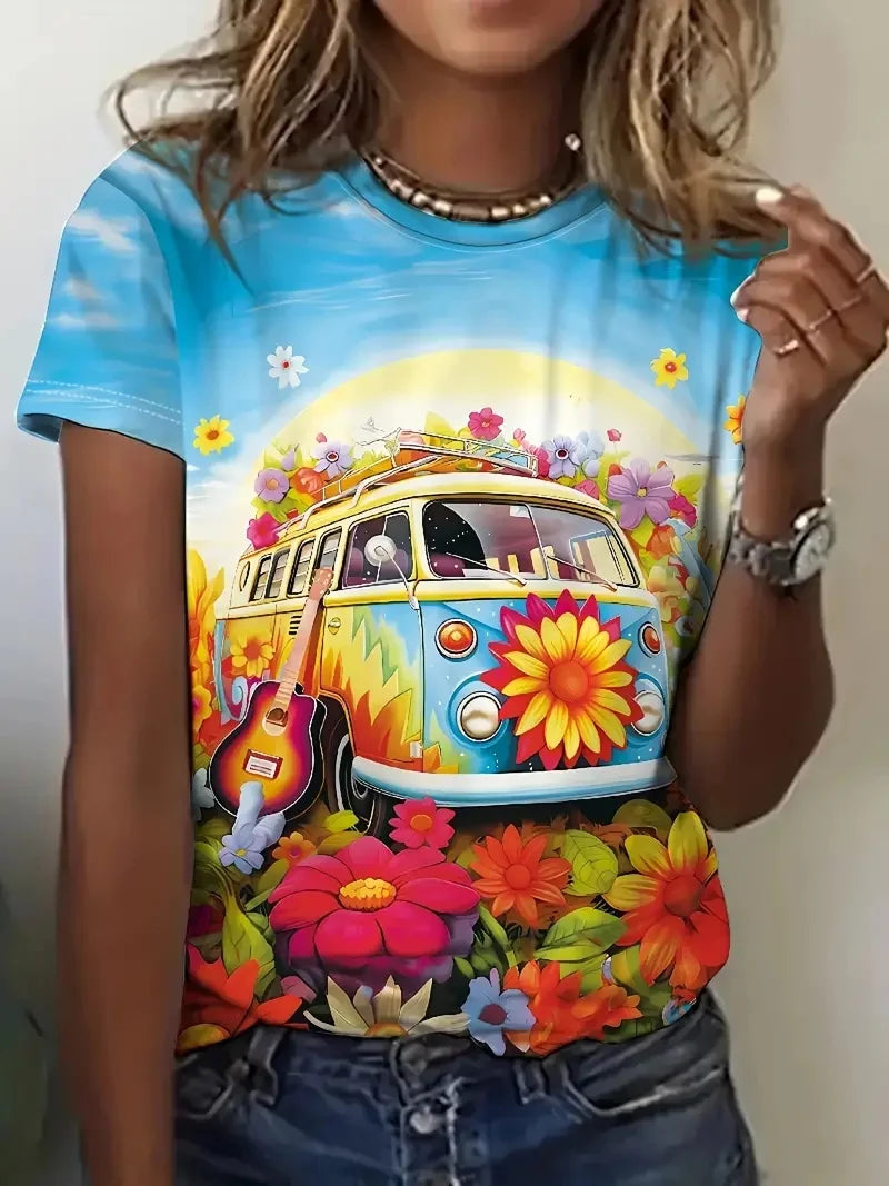 T-shirt Femme Combi VW – Esprit Road Trip & Style Décontracté