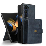 étui de protection smartphone en cuir bleu et portefeuille assorti GoHappy.fr