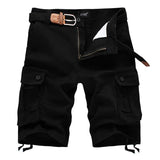 Short cargo homme été coton multipoches plage casual urbain