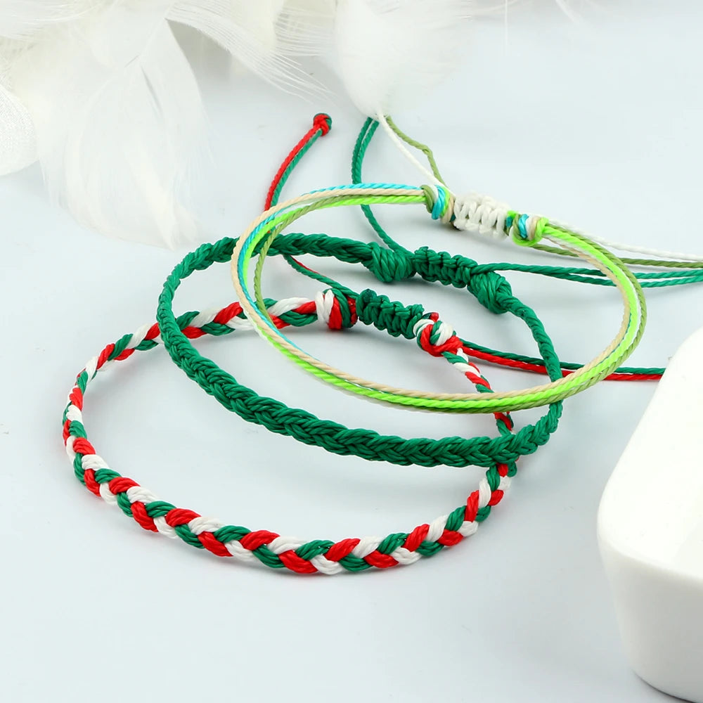 Bracelet Lhassa sable cordon tressé porte-bonheur réglable