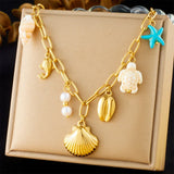 Colliers Costa Luz soleil coquillage perles dorées - colliers GoHappy