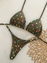 Bikini Tropicana String Triangle Femme Imprimé Exotique Rembourré - maillots de bain femme GoHappy