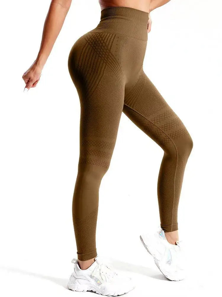 Ondine legging femme Brun Moka, maille texturée et taille haute