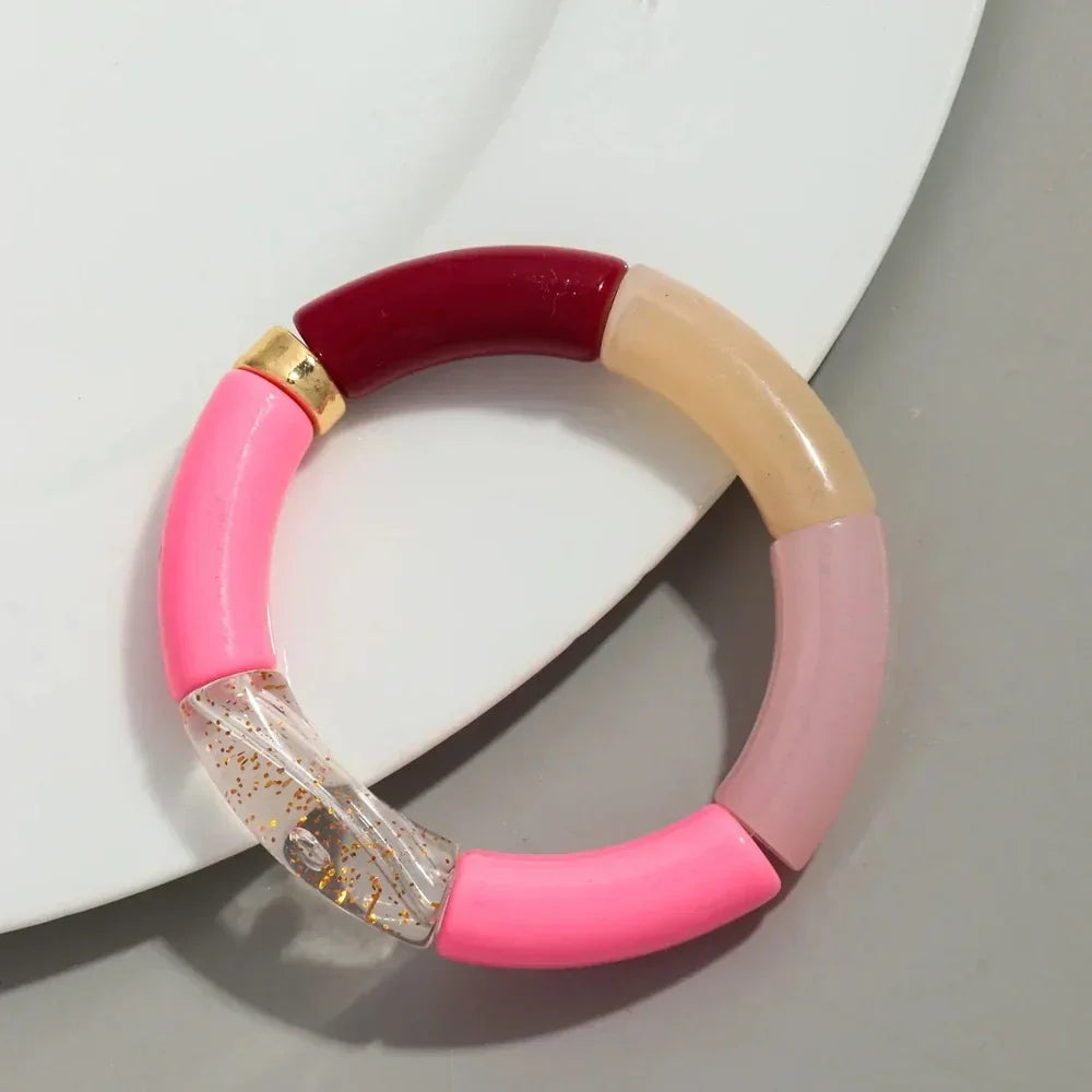 Bracelets acryliques bohème femme – 28 modèles colorés à mixer - Bijou Bracelet GoHappy