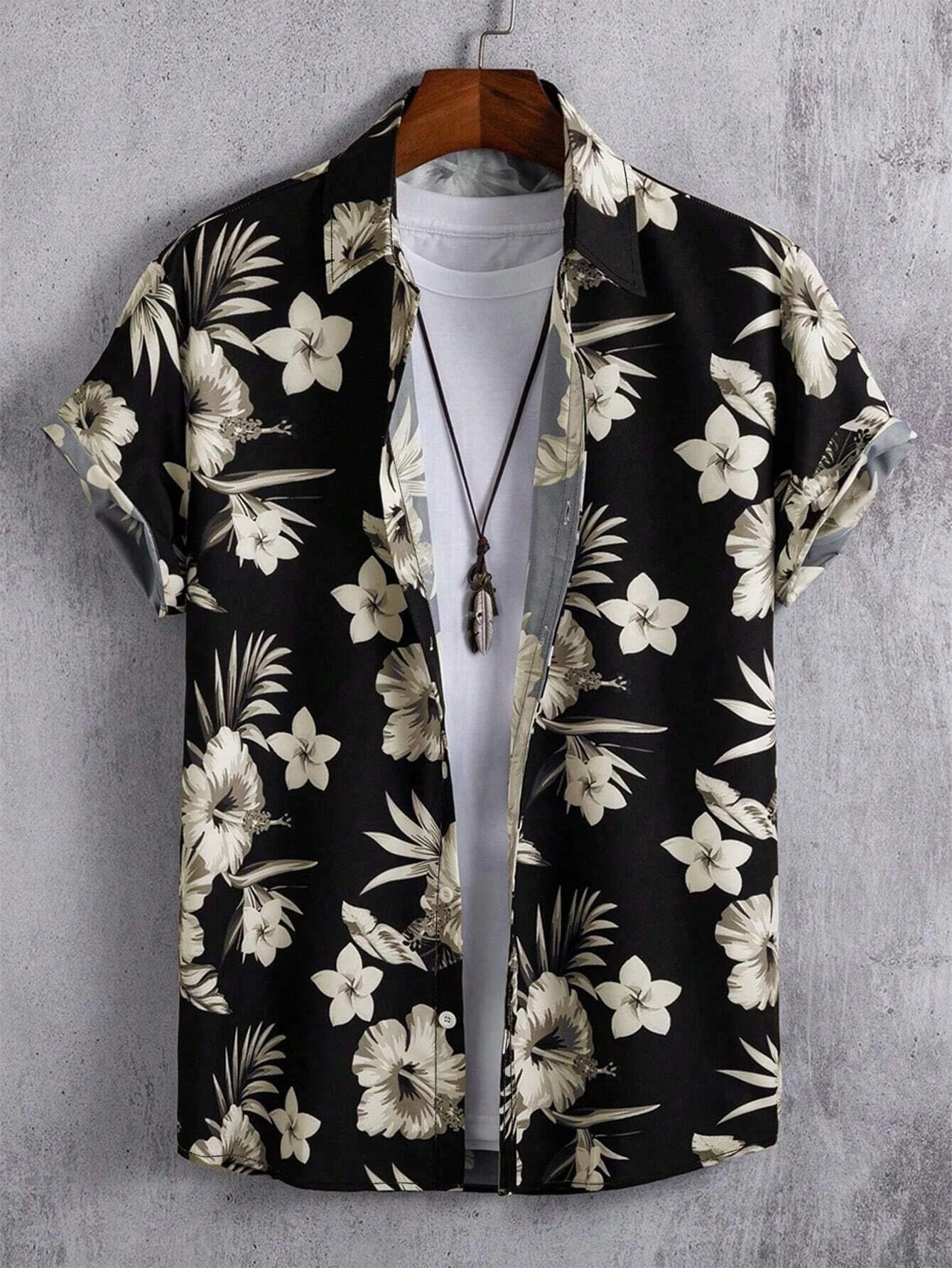 Chemises imprimées Palmiers homme été style décontracté vacances