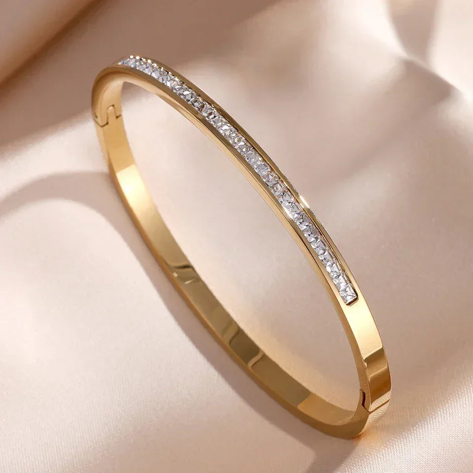 Riviera Glow bracelets joncs femme zircon empilables - bracelet femme GoHappy