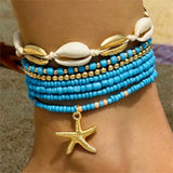 Set Bracelets Coquillage Perles Riz Étoile Mer Bohème Fait Main - Bracelets GoHappy